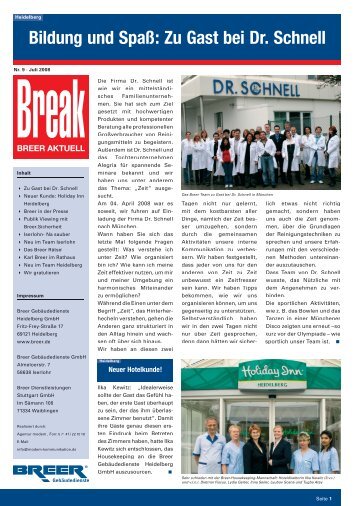 Bildung und Spaß: Zu Gast bei Dr. Schnell - Breer Gebäudedienste