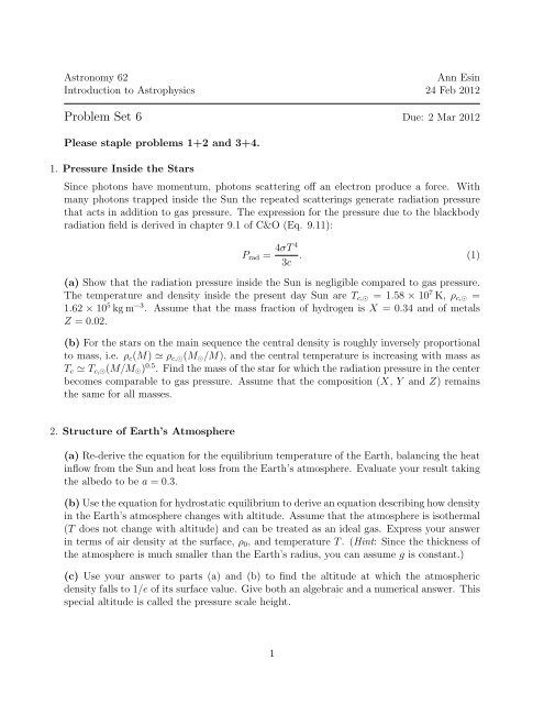 Problem Set 6 - HMC Physics