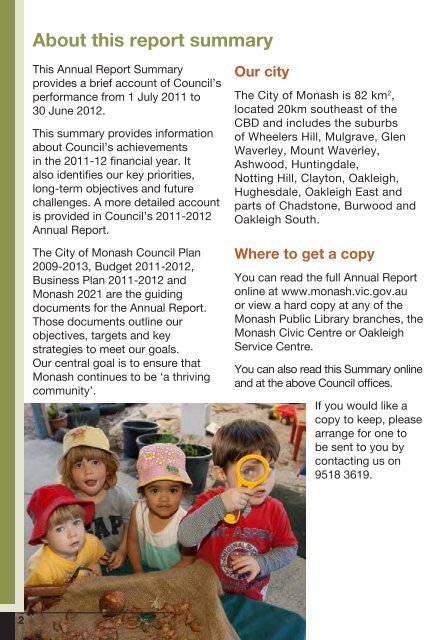 Annual Report Summary 2011 - 2012 - City of Monash