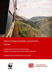 Patterns of Chinese investment, aid and trade in Tanzania - WWF