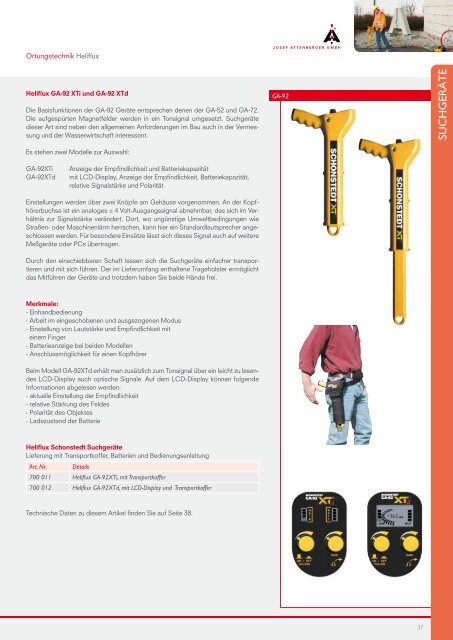 SuchgerÃ¤te, Marker- ortung & ZubehÃ¶r - CST/berger