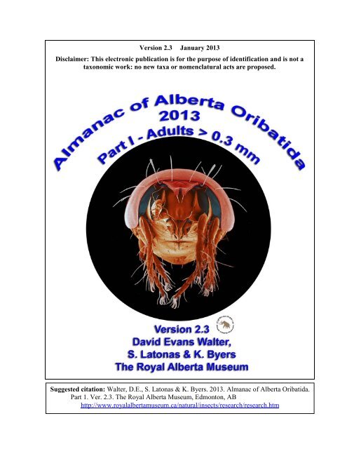 A guide to Oribatid Identification for the ABMI: - Royal Alberta Museum