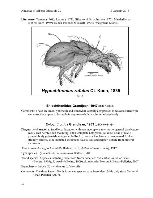 A guide to Oribatid Identification for the ABMI: - Royal Alberta Museum