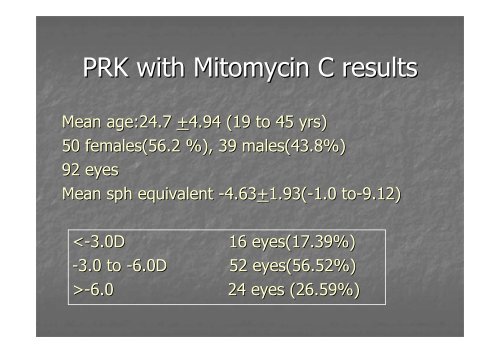 overall results of lasik and prk using pulzar z1 from customvis,australia