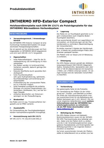 INTHERMO HFD-Exterior Compact - System-Holz