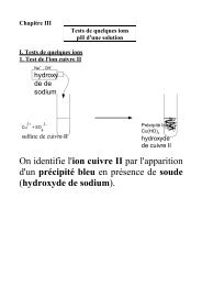 On identifie l'ion cuivre II par l'apparition d'un prÃ©cipitÃ© ... - Physix.fr