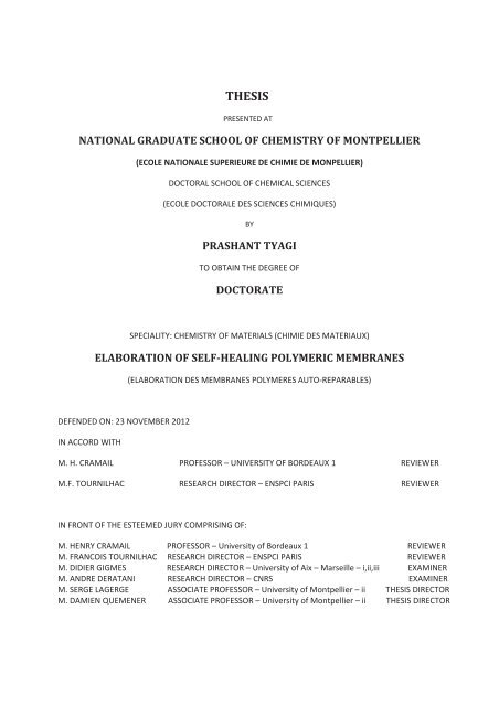 4(%3)3 - Ecole nationale supÃ©rieure de chimie de Montpellier
