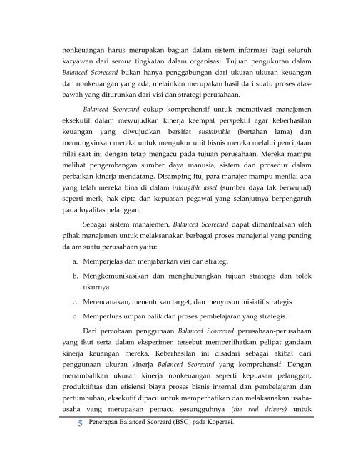 balanced scorecard (bsc) pada koperasi - Kementerian Negara ...