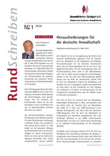 R und Sch reibe n - AnwaltVerein Stuttgart eV