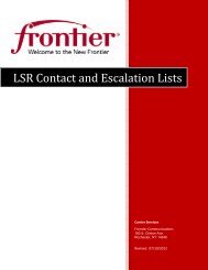 LSR Contact and Escalation Lists - Frontier