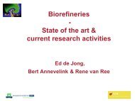 Biorefineries - State of the art & current research activities - Biorefinery