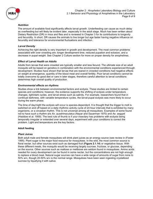 Methods in Anopheles Research - MR4