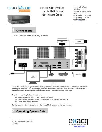 exacqVision Desktop Hybrid NVR Server Quick start Guide