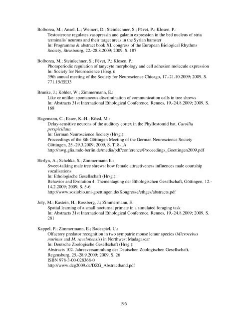 Verzeichnis der wissenschaftlichen Veröffentlichungen 2009