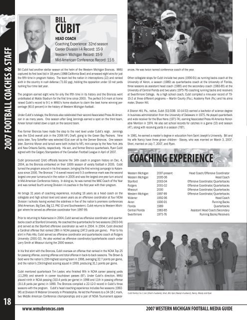 Coaches (pp. 1-32) - Western Michigan University Athletics ...