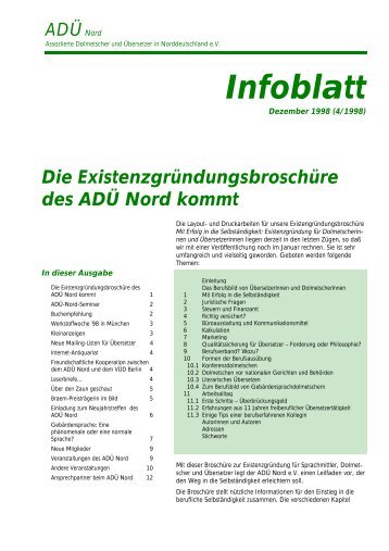 Infoblatt - ADÜ Nord