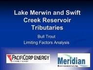 Lake Merwin and Swift Creek Reservoir Tributaries - PacifiCorp