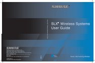 Shure SLX Wireless User Guide Korean - Canford Audio