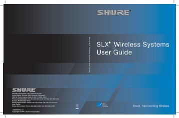 Shure SLX Wireless User Guide Korean - Canford Audio