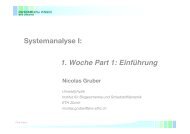 Systemanalyse I: 1. Woche Part 1: EinfÃ¼hrung - ETH ZÃ¼rich