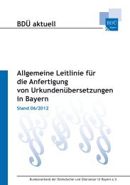 Allgemeine Leitlinie für die Anfertigung von - BDÜ Bayern