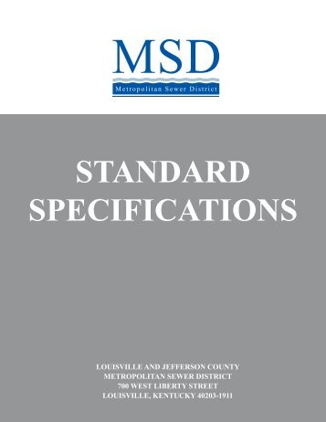 standard specifications cover - MSD