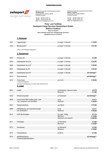 Preisliste ab 01-06-2012 in Bearbeitung DO NOT USE.xlsx - Swissport