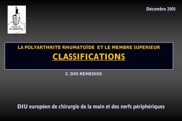 Classifications dans la polyarthrite rhumatoÃ¯de - ClubOrtho.fr