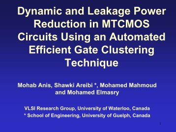 Dynamic and Leakage Power Reduction in MTCMOS Circuits (PDF)