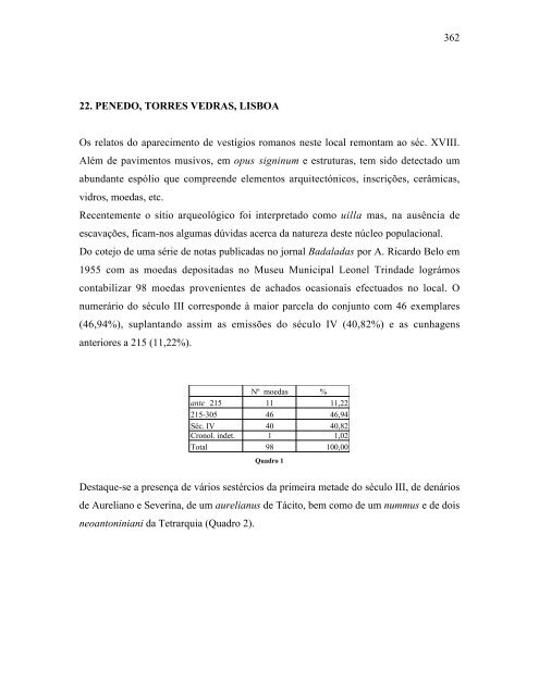 CIRCULAÃÃO MONETÃRIA NA LUSITÃNIA DO SÃCULO III - Numismatas