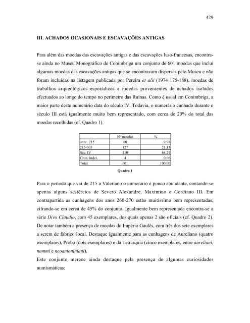 CIRCULAÃÃO MONETÃRIA NA LUSITÃNIA DO SÃCULO III - Numismatas