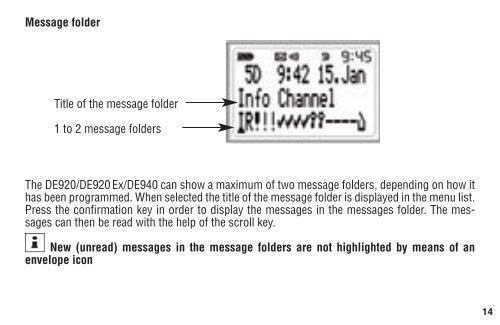 Operating Instructions Swissphone DE920,  DE920Ex, DE940