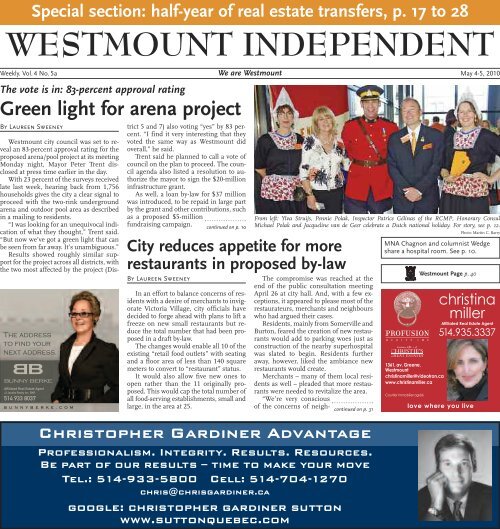 Special section: half-year of real estate transfers - Westmount ...