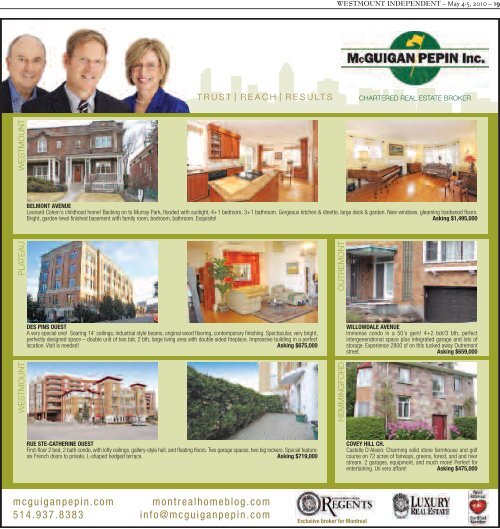 Special section: half-year of real estate transfers - Westmount ...