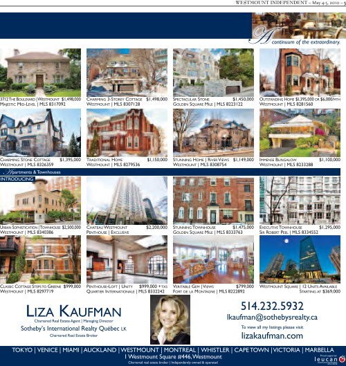 Special section: half-year of real estate transfers - Westmount ...