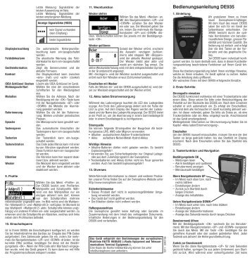 Bedienungsanleitung DE935 - Swissphone