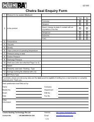 Chetra Seal Enquiry Form - Chetraseal.com