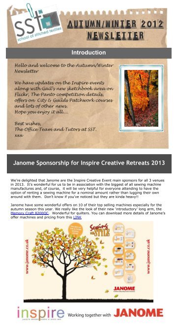 Autumn/Winter 2012 newsletter - School of Stitched Textiles