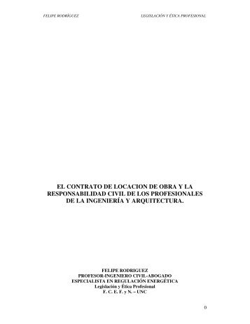 EL CONTRATO DE LOCACION DE OBRA Y LA ... - Felipe RodrÃ­guez