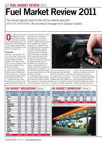 Fuel market review 2011 - forecourt trader - Franklin Fueling Systems