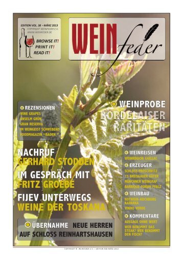 WEINFEDER JOURNAL #38 2013-01 - Weinfeder e.V.
