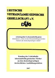 Katalog der Lehrinhalte lebensmittelhygienischer Fächer an den ...