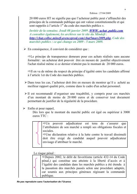 Infos pratiques -01.2009 - Ucanss