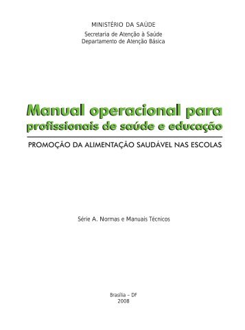 Manual operacional para profissionais de saÃºde e educaÃ§Ã£o ...
