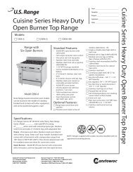 Cuisine Series Heavy Duty Open Burner Top Range ... - Garland