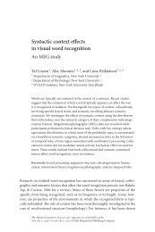 Syntactic context effects in single word recognition - Tal Linzen