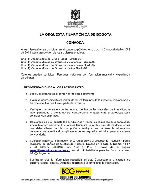 CONVOCATORIA DEFINITIVA PLANTA 001 DE 2011.pdf - Orquesta ...