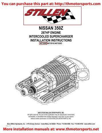 stillen 350Z stage 2 supercharger installation instructions.pdf