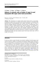 Influence of carboxylic acids on fixation of copper in wood ...