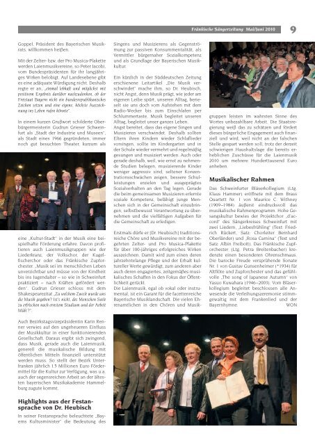 (FSB) am 25. April 2010 im Kultur - Fränkischer Sängerbund